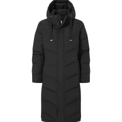 Raleigh Luxe Womens Long Shower Resistant Down Insulated Jacket - Black
