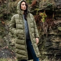 Raleigh Womens Long Insulated Jacket - Khaki