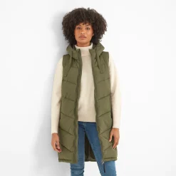 Ranskill Womens Long Insulated Gilet - Khaki