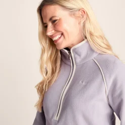Rawson Womens Relaxed Fit Microfleece Zip Neck - Lavender Grey