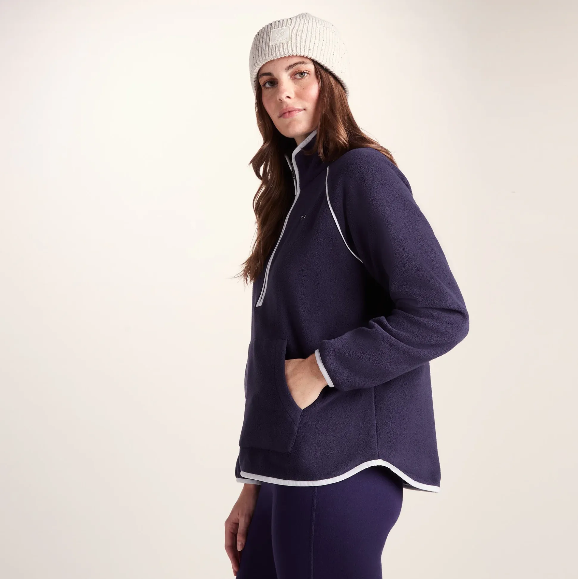 Rawson Womens Relaxed Fit Microfleece Zip Neck - Oxford Blue
