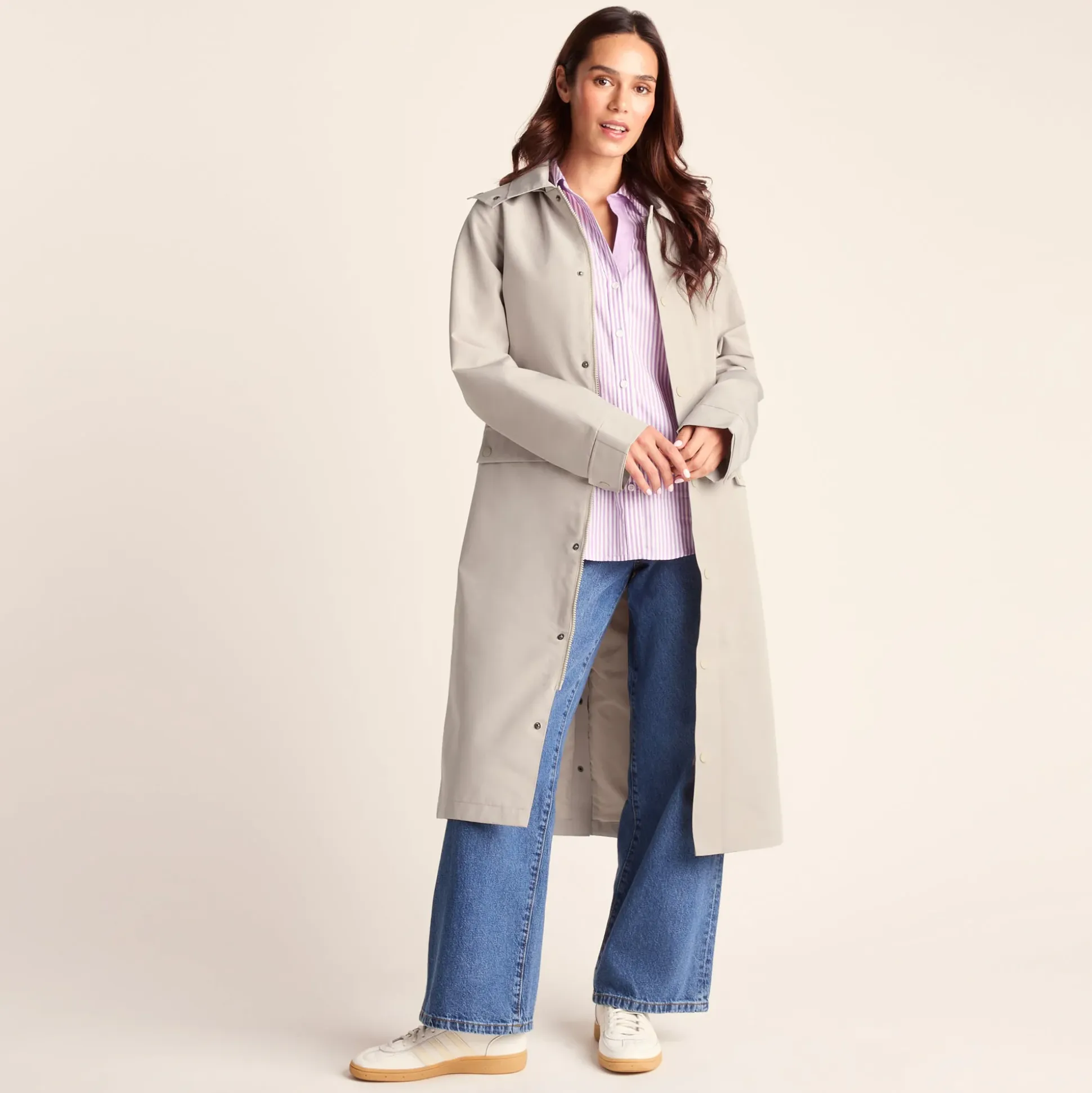 Remi Womens Classic Waterproof Car Coat - Cool Beige