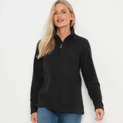 Revive Womens Quarter Zip Fleece - Black