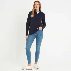 Revive Womens Quarter Zip Fleece - Dark Indigo