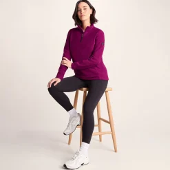 Revive Womens Quarter Zip Fleece - Purple Berry