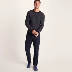 Richie Mens Knitted Crew Neck jumper - Dark Indigo