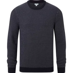 Richie Mens Knitted Crew Neck jumper - Dark Indigo