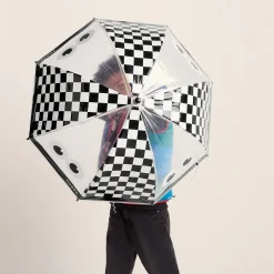 Romney Kids Shaun the Sheep Umbrella - Black White Checkerboard