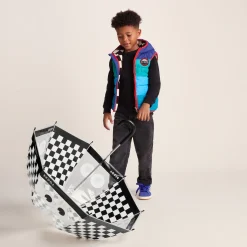 Romney Kids Shaun the Sheep Umbrella - Black White Checkerboard