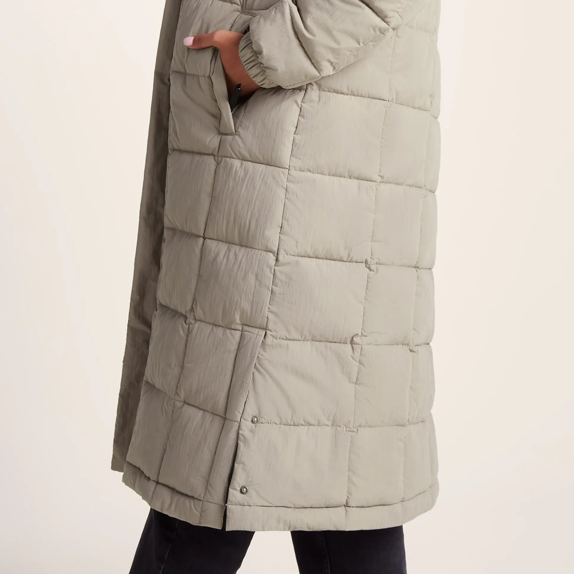 Saga Womens Long Shower Resistant Insulated Jacket - Dark Taupe