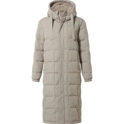 Saga Womens Long Shower Resistant Insulated Jacket - Dark Taupe