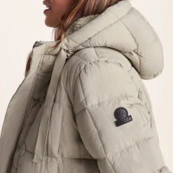 Saga Womens Long Shower Resistant Insulated Jacket - Dark Taupe