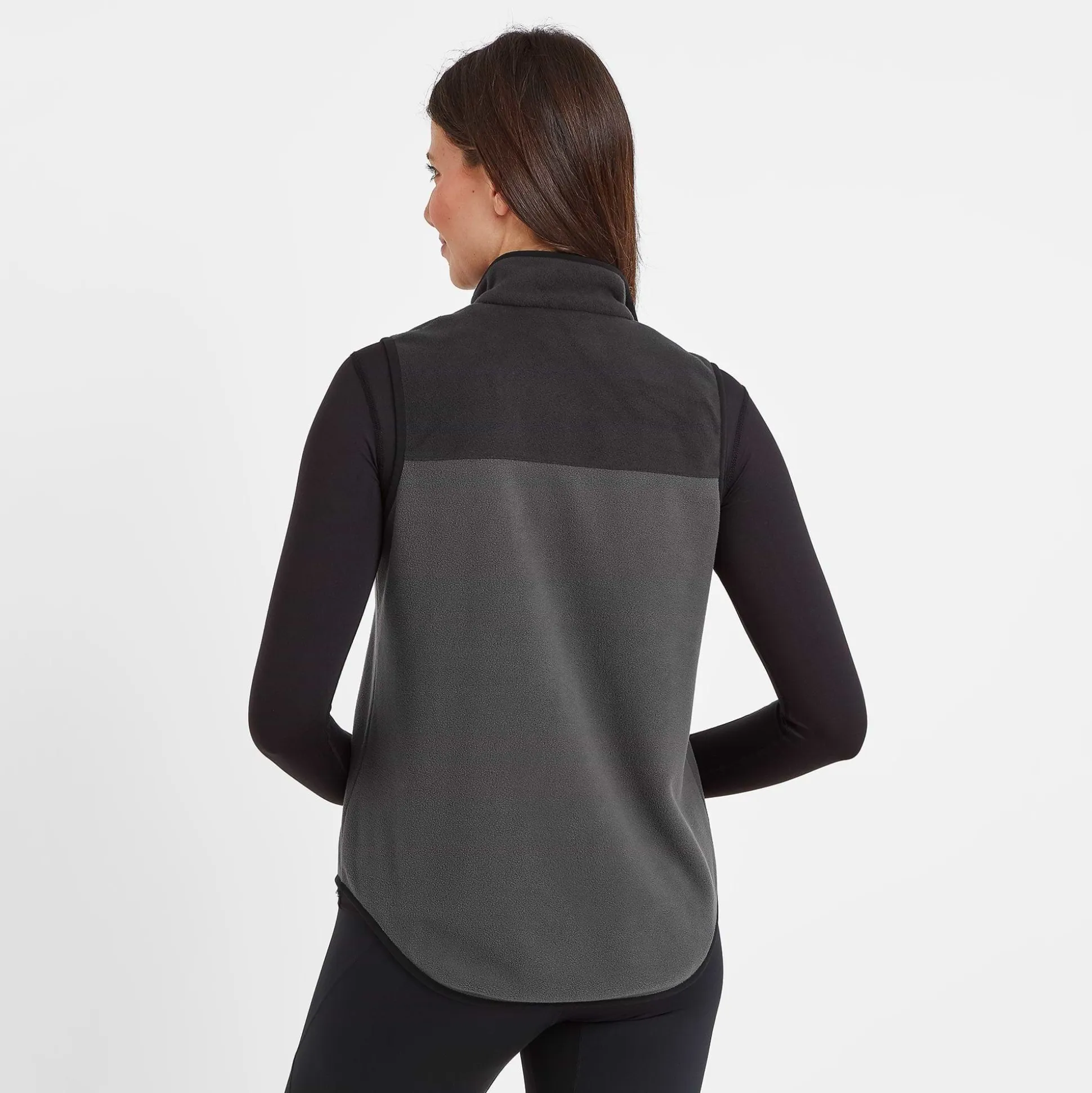 Sarel Womens Colour Block Fleece Gilet - Washed Black/Black