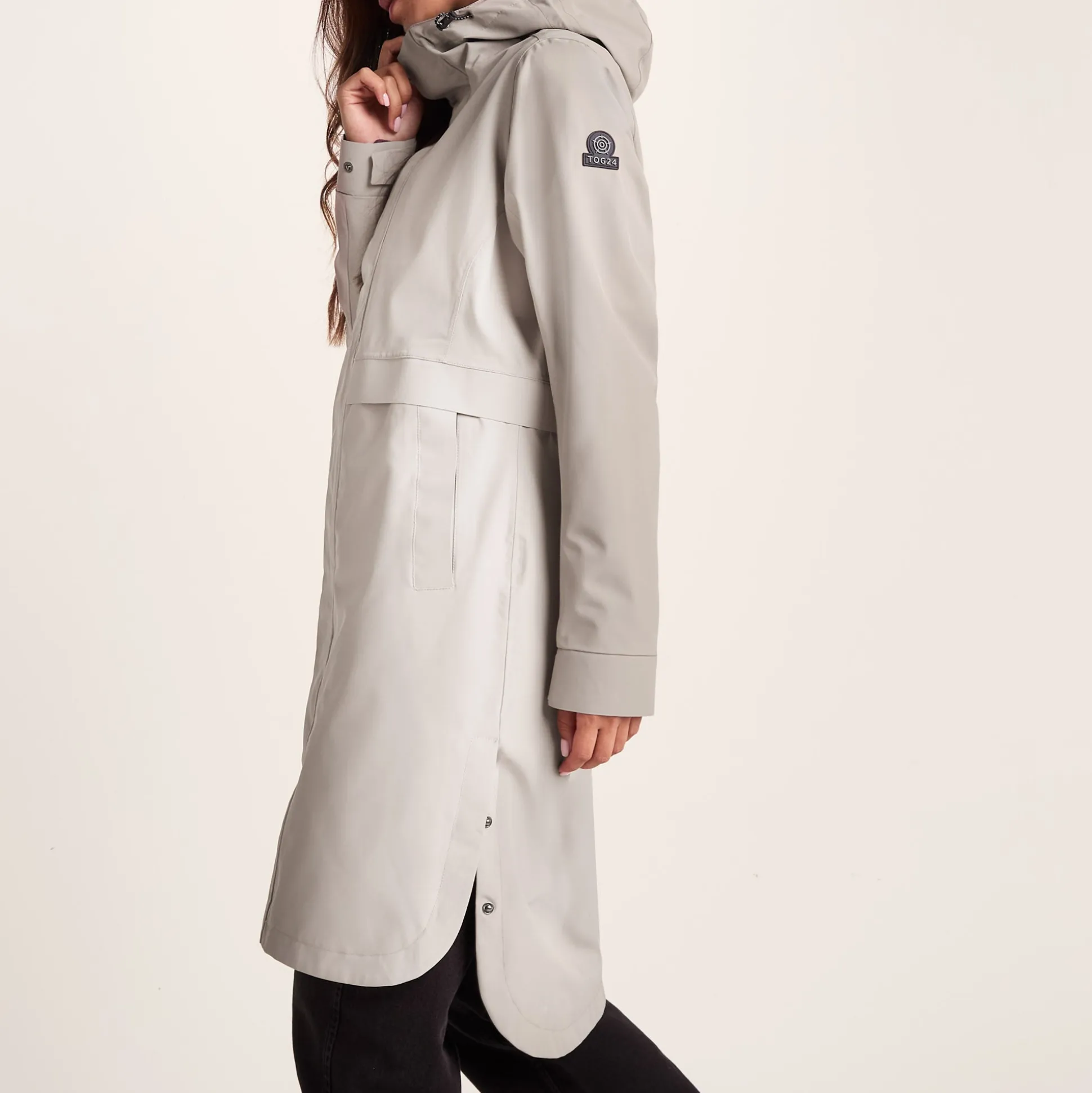 Saunter Womens Long Waterproof Jacket - Dark Taupe