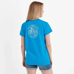 Seaside Womens 100% Cotton T-Shirt - Azure Blue