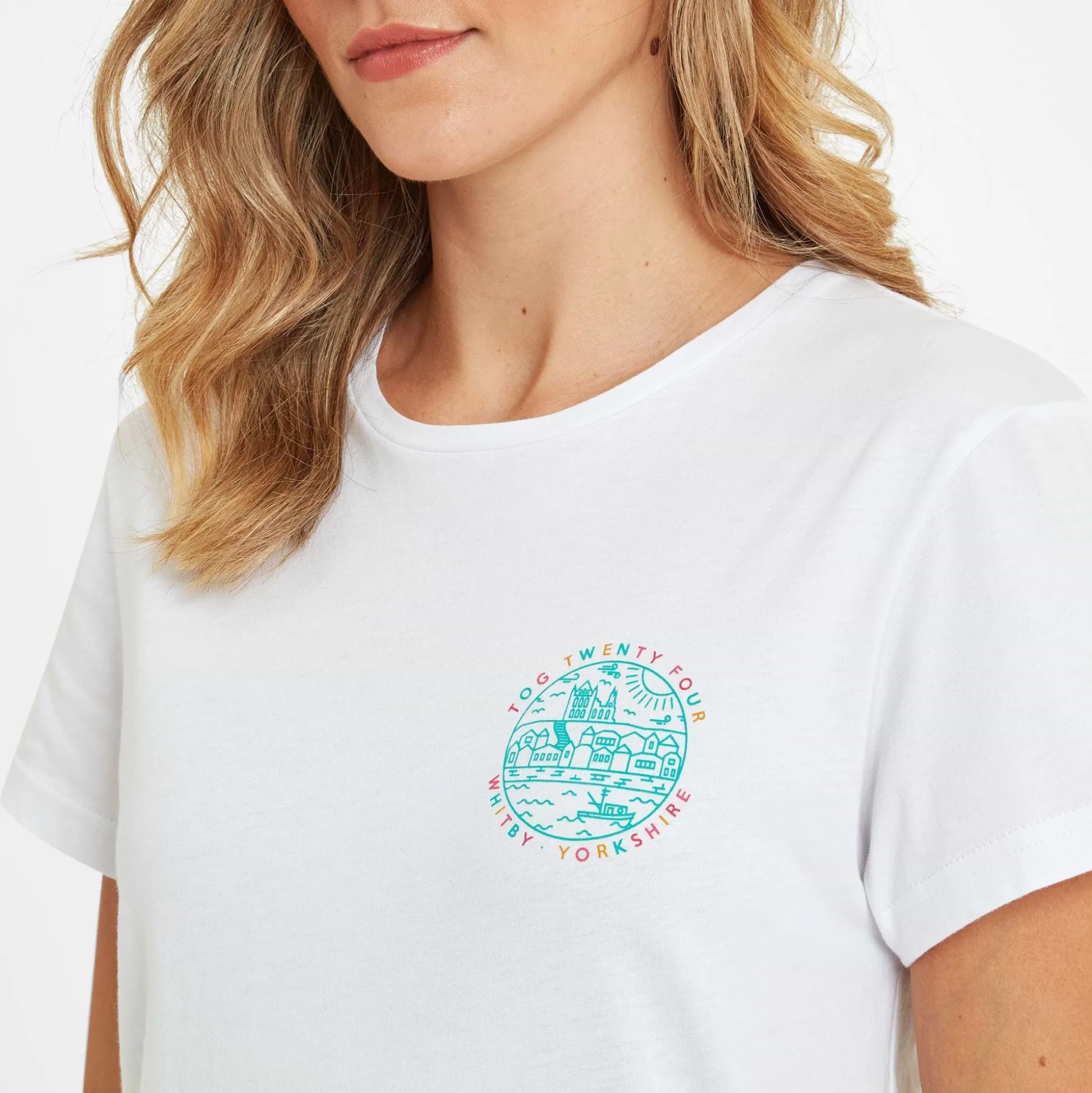 Seaside Womens 100% Cotton T-Shirt - Optic White