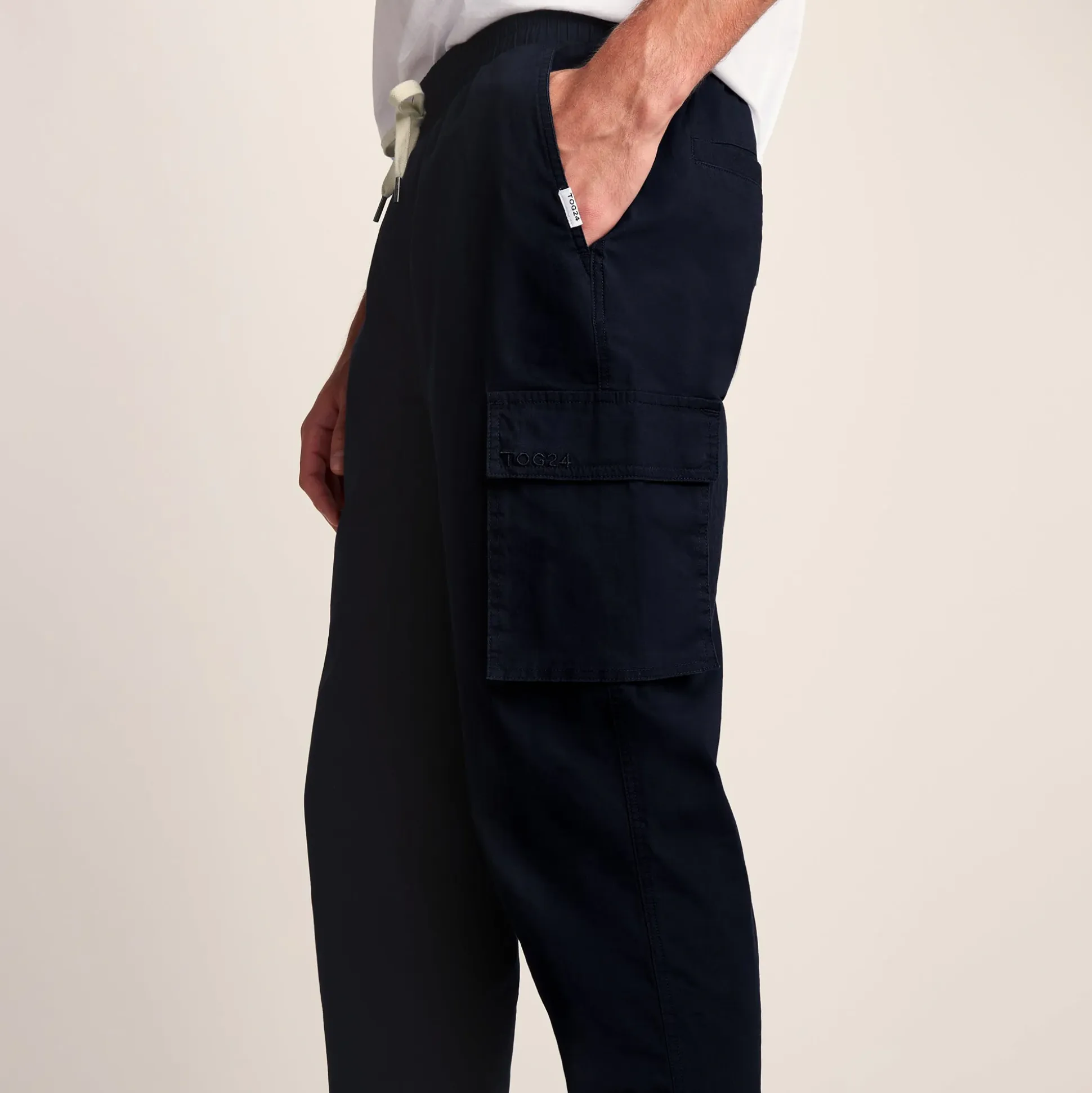 Silas Mens Cargo Trousers - Dark Indigo