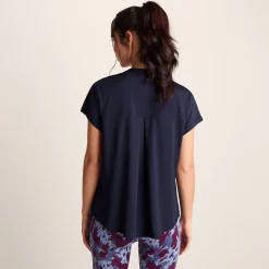 Skyla Womens Short Sleeve Performance Top - Oxford Blue