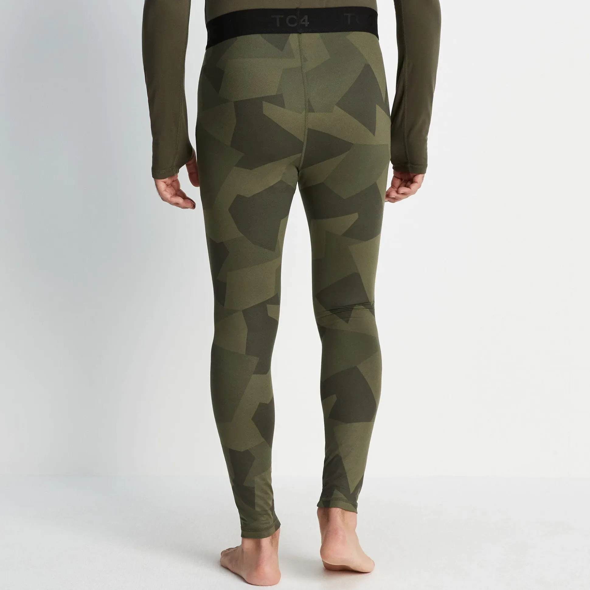 Snowdon Mens Thermal Base Layer Leggings - Khaki Camo Print
