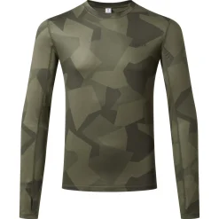 Snowdon Mens Thermal Crew Neck Base Layer - Khaki Camo Print