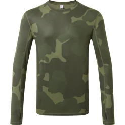 Snowdon Mens Thermal Crew Neck Base Layer - Khaki Pixelated Camo
