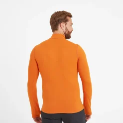 Snowdon Mens Thermal Quarter Zip Base Layer - Dark Orange