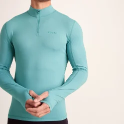 Snowdon Mens Thermal Quarter Zip Base Layer - Steel Teal