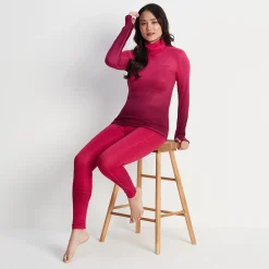 Snowdon Womens Thermal Base Layer Legging - Cerise Fairisle