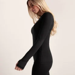 Snowdon Womens Thermal Crew Neck Base Layer - Black