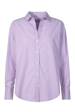 Sofia Womens Long Sleeve Oversized Shirt - Lilac Blossom