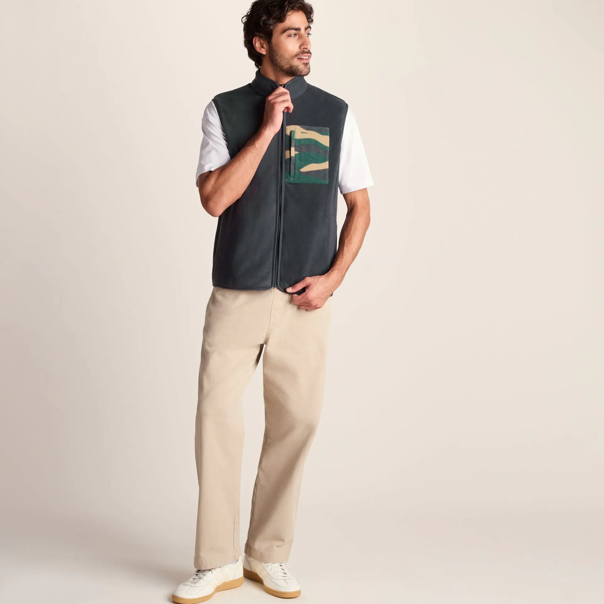 Stark Mens Relaxed Fit Microfleece Gilet - Deep Slate