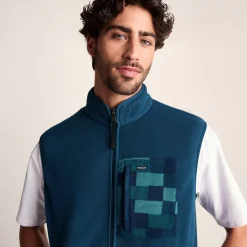 Stark Mens Relaxed Fit Microfleece Gilet - Inky Blue