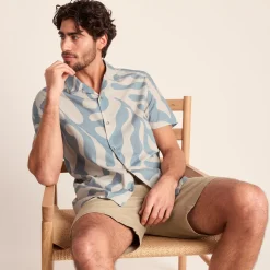 Strichen Mens Short Sleeve 100% Cotton Supersoft Shirt - Summer Sky