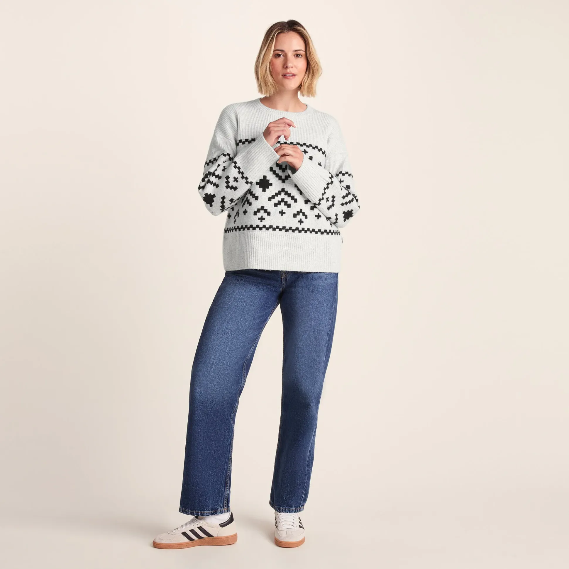 Tamara Womens Chunky Knitted Jumper - Ice Grey Marl