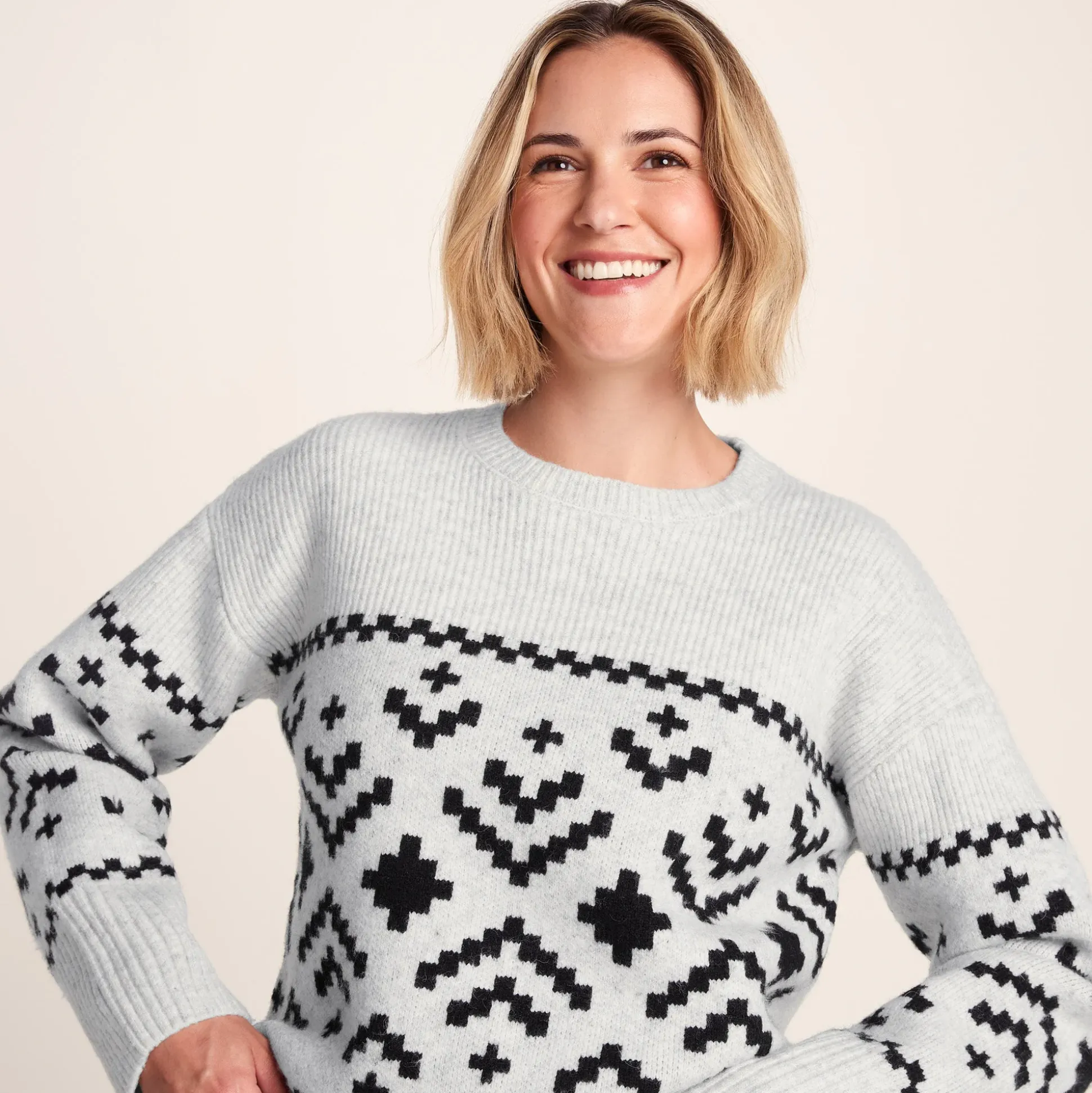 Tamara Womens Chunky Knitted Jumper - Ice Grey Marl