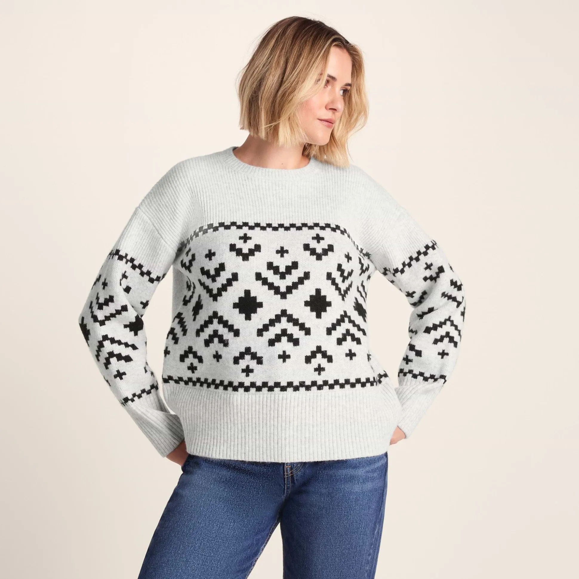 Tamara Womens Chunky Knitted Jumper - Ice Grey Marl
