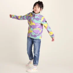 Toffolo Kids Zipneck Fleece - Lilac Cloud Print