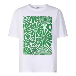 Trissy Womens Premium Supersoft Relaxed Fit T-Shirt - Optic White/Green