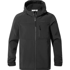 Truro Mens Hooded Softshell Jacket - Black