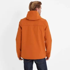 Truro Mens Hooded Softshell Jacket - Dark Orange