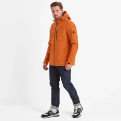 Truro Mens Hooded Softshell Jacket - Dark Orange