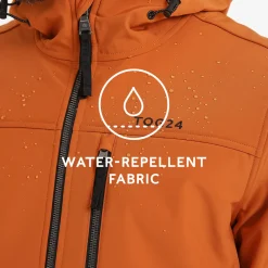 Truro Mens Hooded Softshell Jacket - Dark Orange