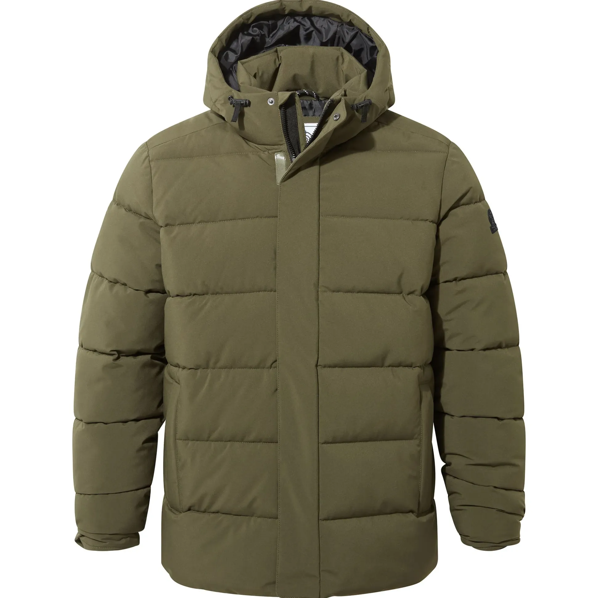 Tunnard Mens Short Shower Resistant Insulated Jacket - Khaki