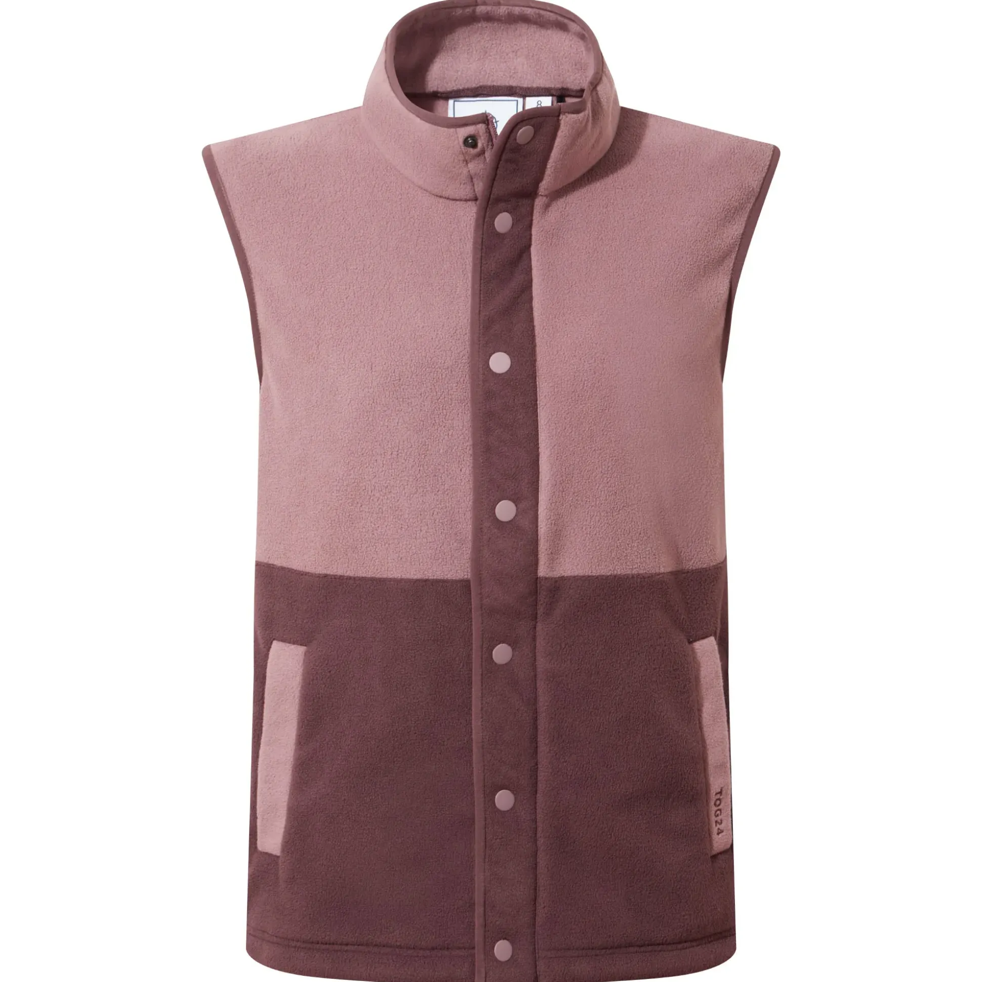 Tunston Womens Relaxed Fit Microfleece Gilet - Mauve/Dark Mauve