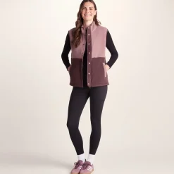 Tunston Womens Relaxed Fit Microfleece Gilet - Mauve/Dark Mauve