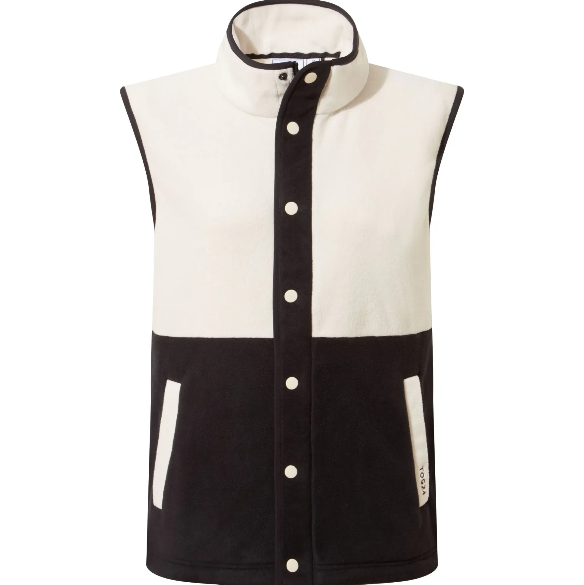Tunston Womens Relaxed Fit Microfleece Gilet - Vanilla/Black