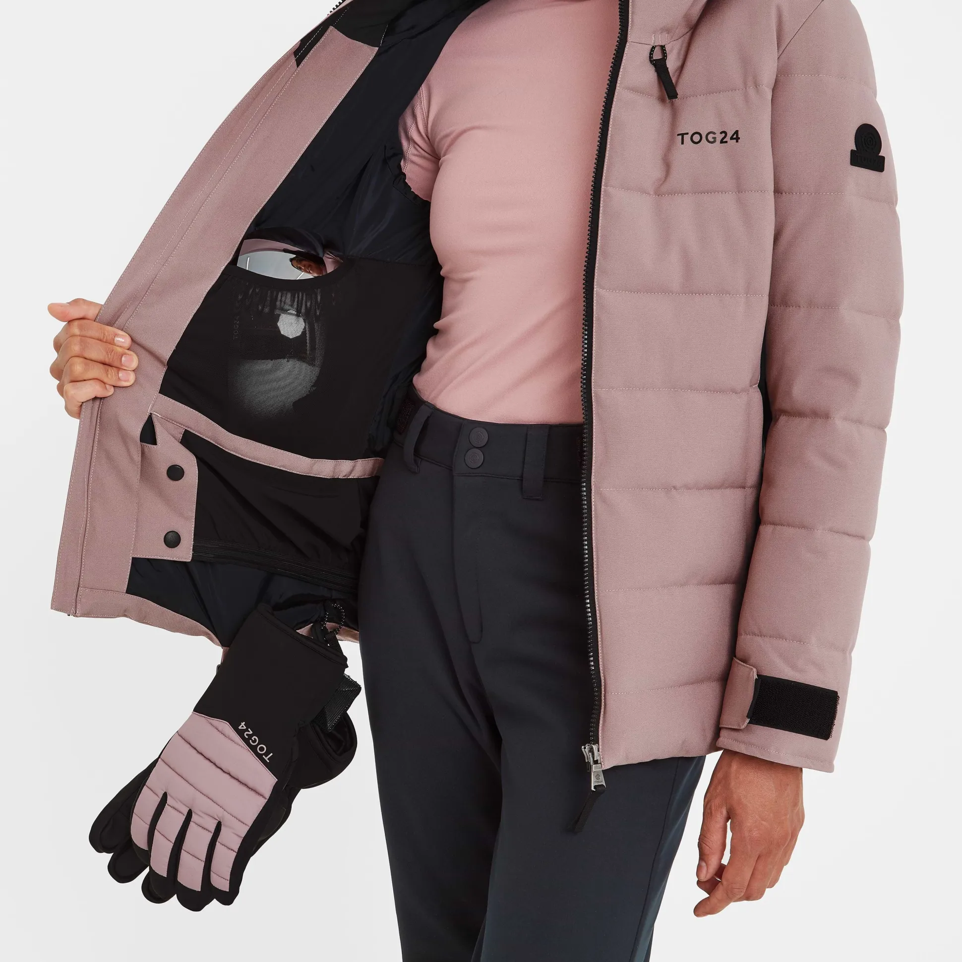 Vermont Womens Ski Jacket - Black/Faded Pink