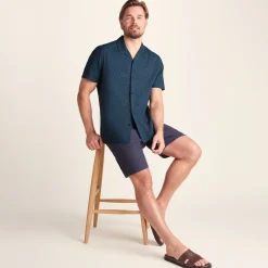 Wallsend Mens Short Sleeve 100% Cotton Supersoft Shirt - Deep Teal Print